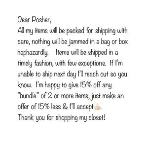 Seller's Shipping and Bundle Policy Sign